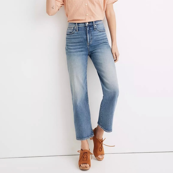 Madewell Denim - Madewell NEW NWT slim wide leg crop jeans reggie